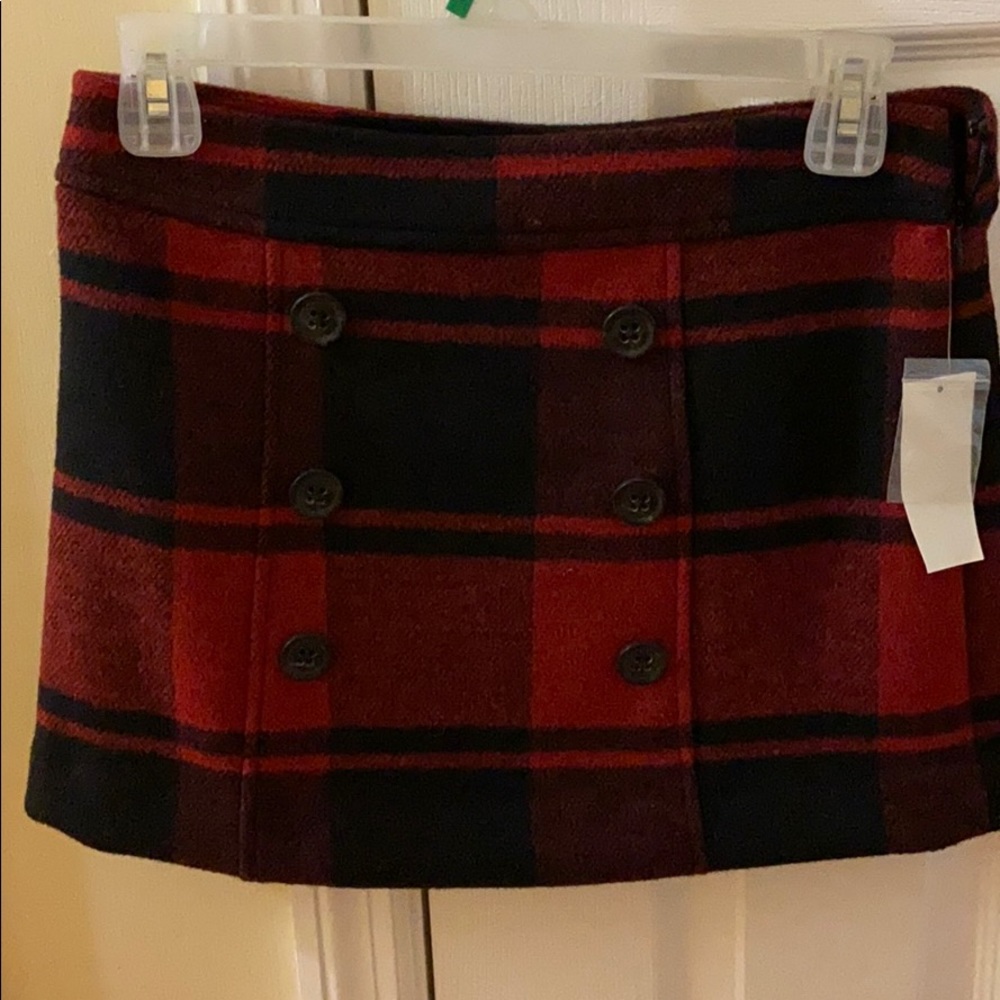 Gap plaid stripped wool mini skirt